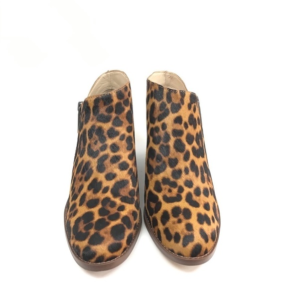 1. State Animal Print Leather Block Heel Booties Women’s Size 8 Statement - Picture 6 of 11